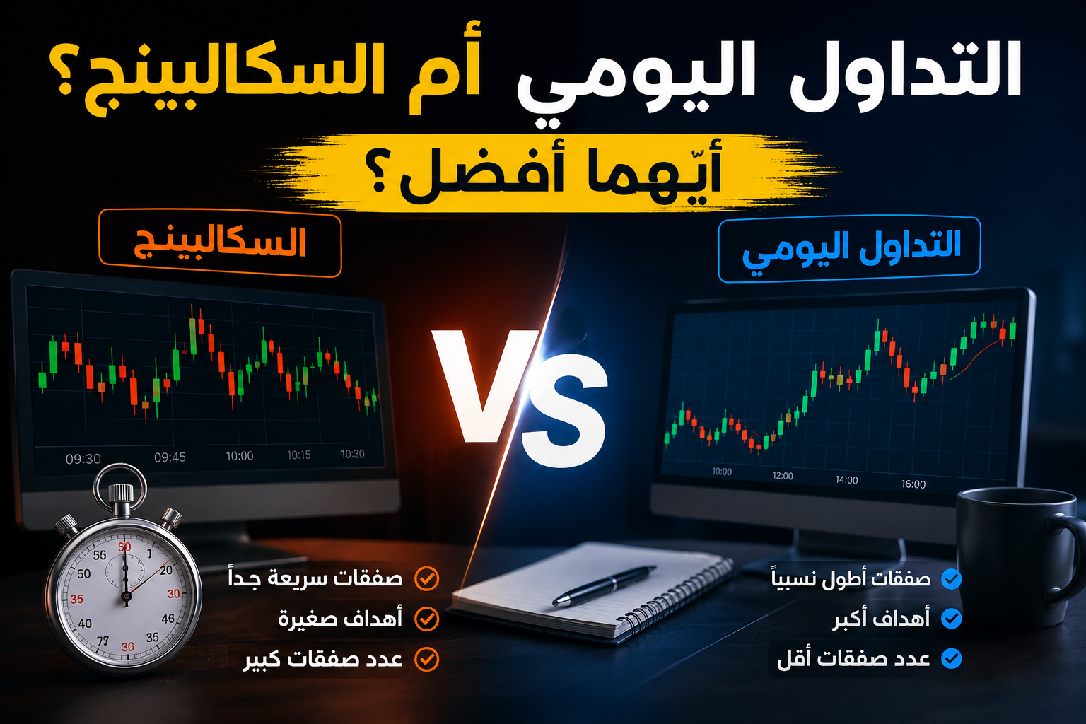 التداول اليومي أم السكالبينج؟ أيهما أفضل؟