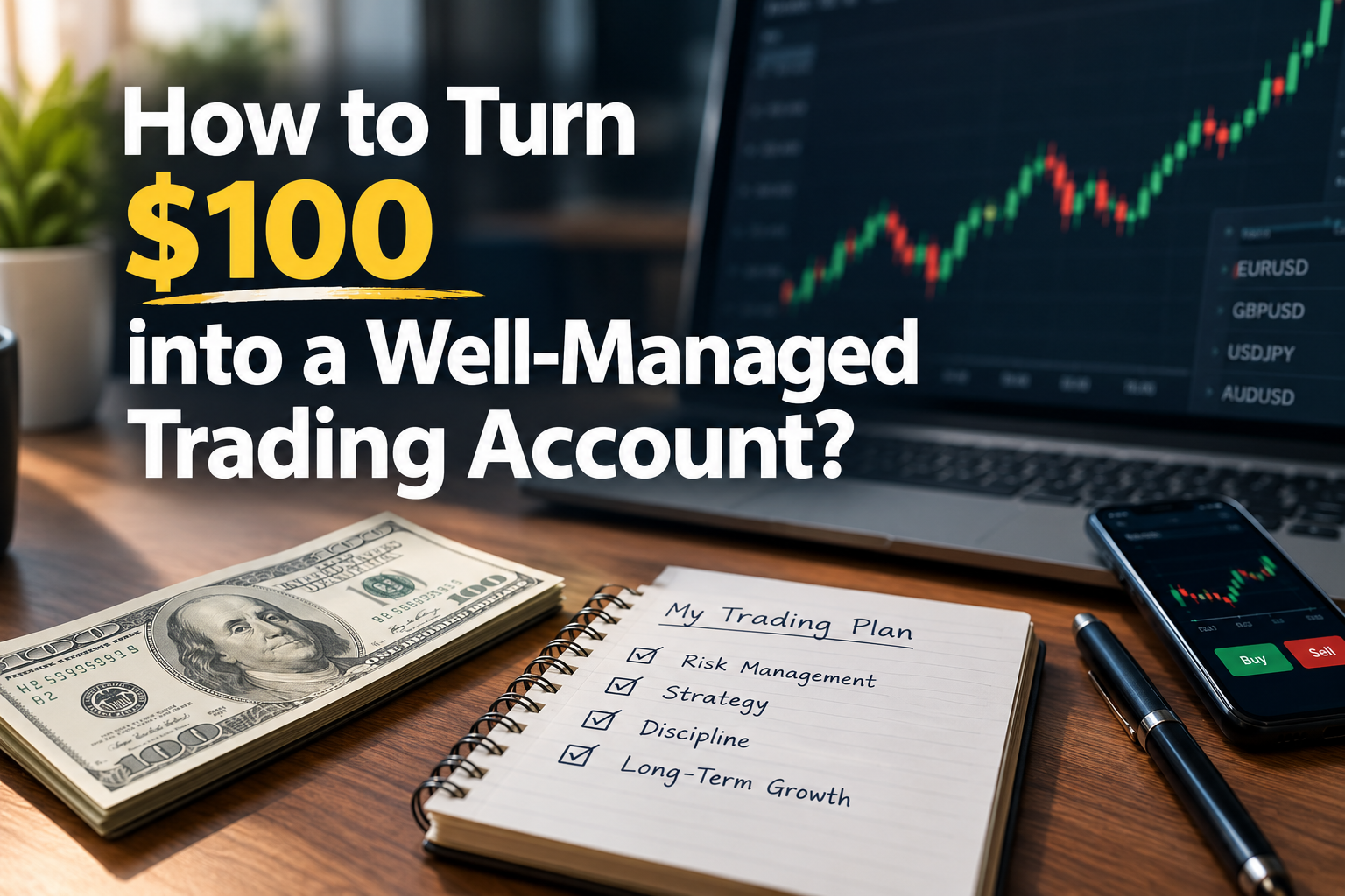 كيف تحول $100 إلى حساب تداول منظم؟